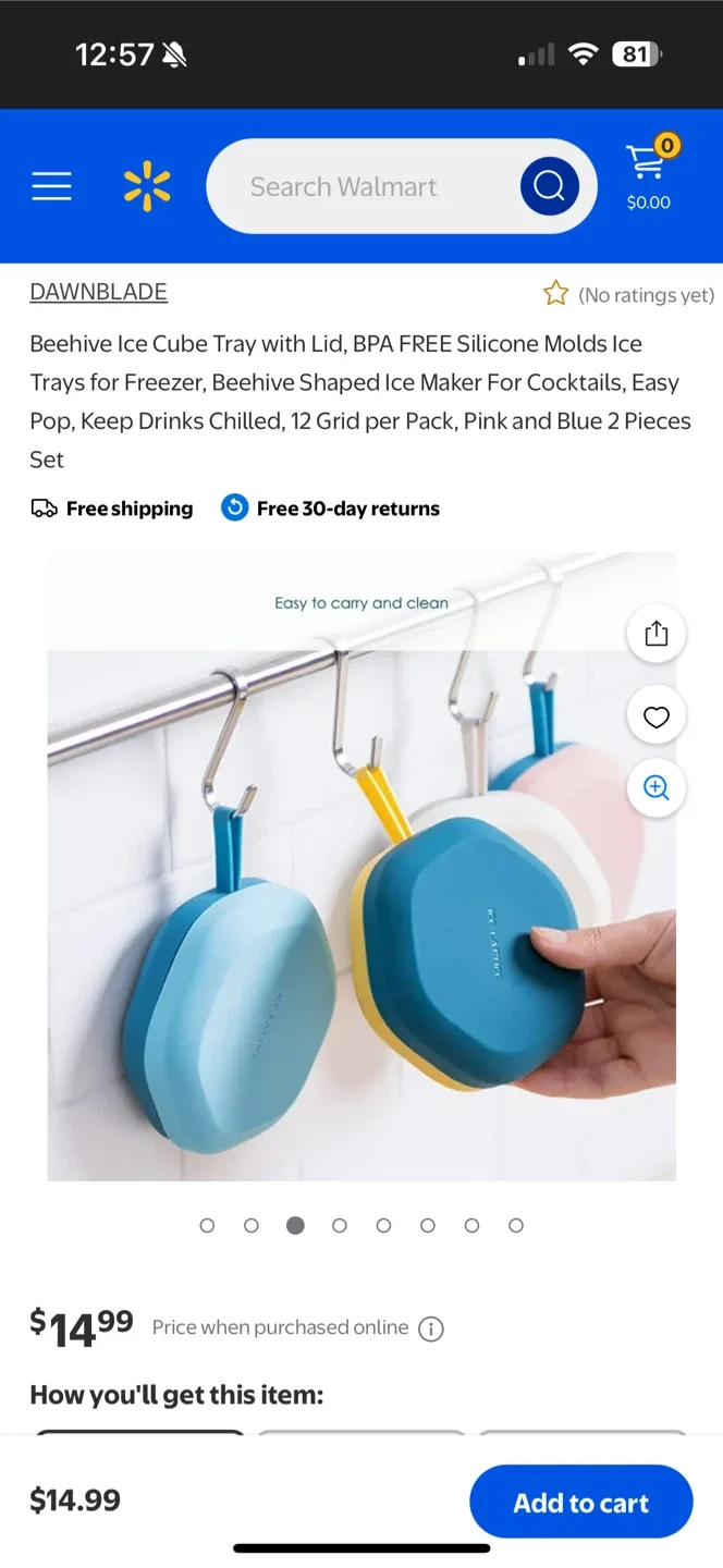 🥕DAWNBLADE Beehive Ice Cube Tray - Pink & Blue image indicator(4)