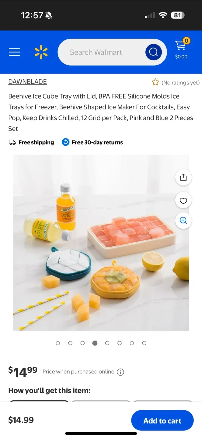 🥕DAWNBLADE Beehive Ice Cube Tray - Pink & Blue image indicator(5)