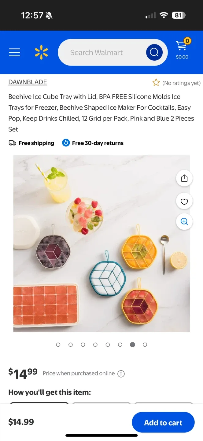 🥕DAWNBLADE Beehive Ice Cube Tray - Pink & Blue image indicator(6)