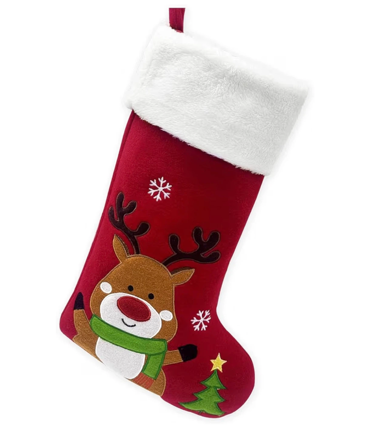 Christmas Stocking w/ Reindeer, 20 Inch