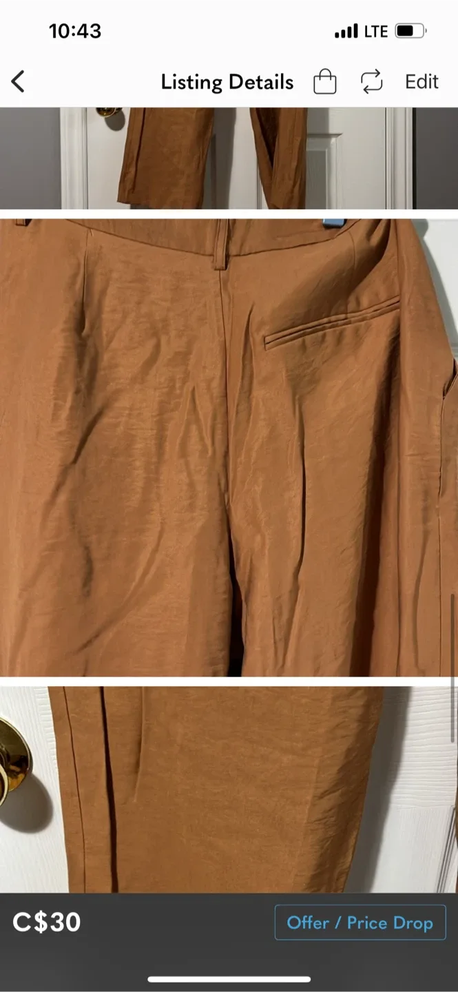 Brand new Zara Brown Wide Leg Pants - Size S image indicator(7)