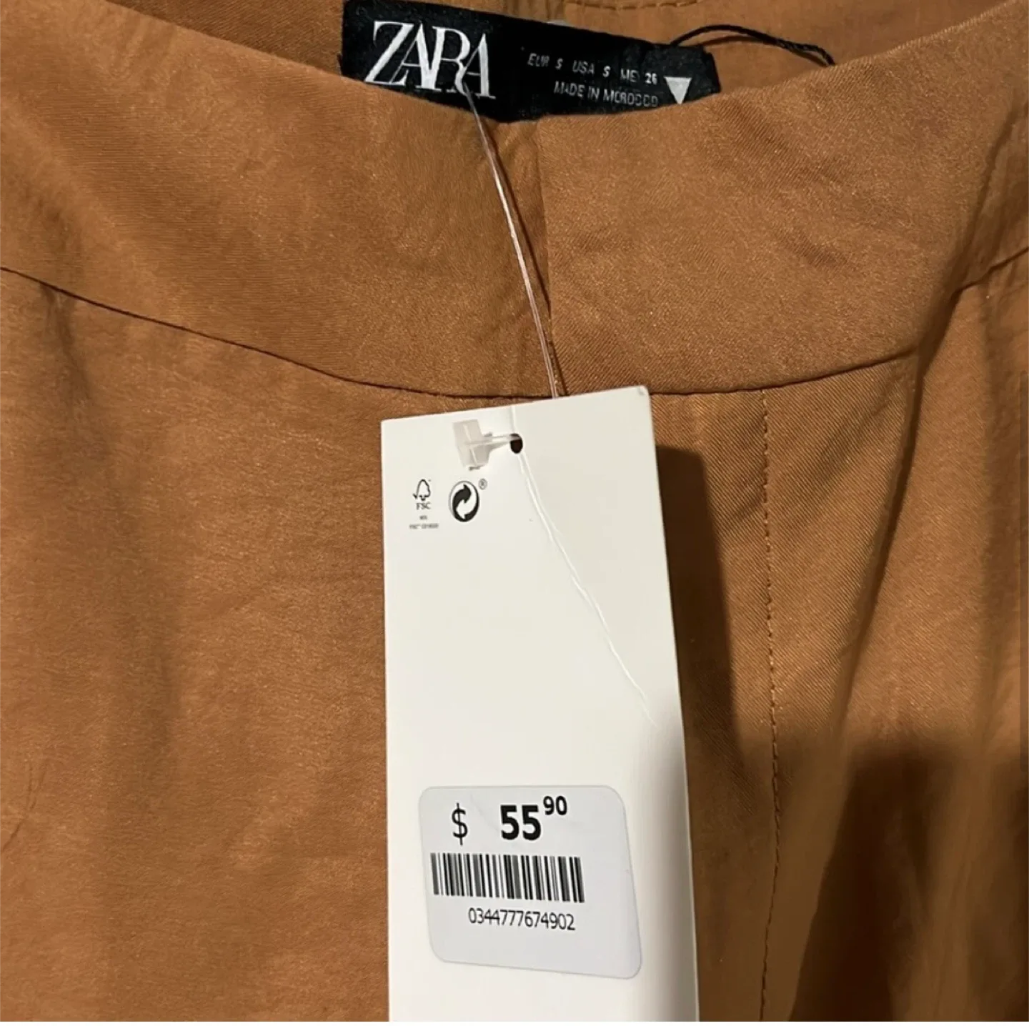 Brand new Zara Brown Wide Leg Pants - Size S image indicator(4)