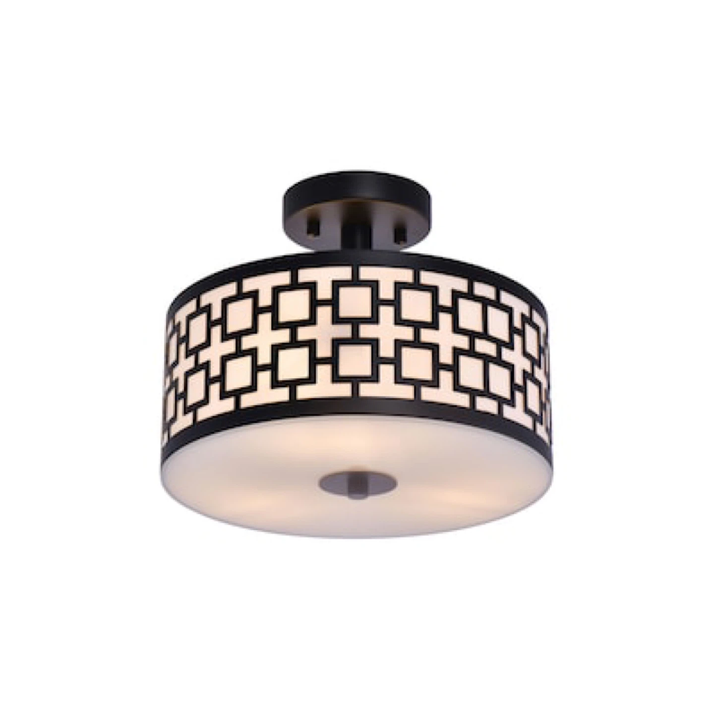 Black Geometric Pattern Flush Mount Ceiling Light - photo 5