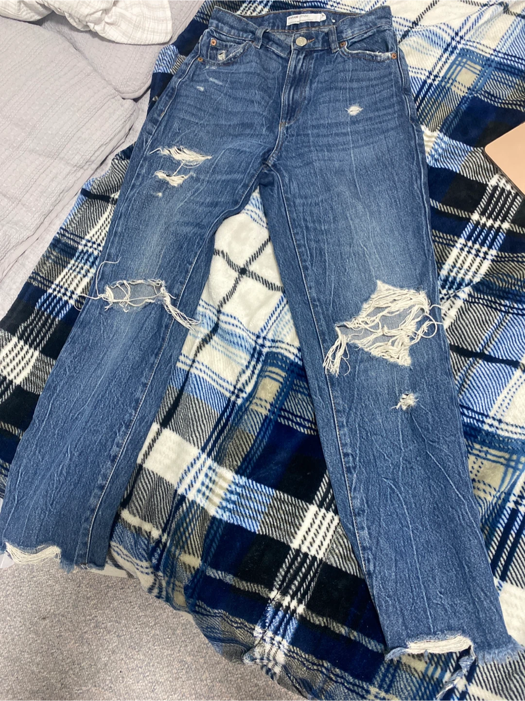 Garage Denim Mom Jeans - Distressed
