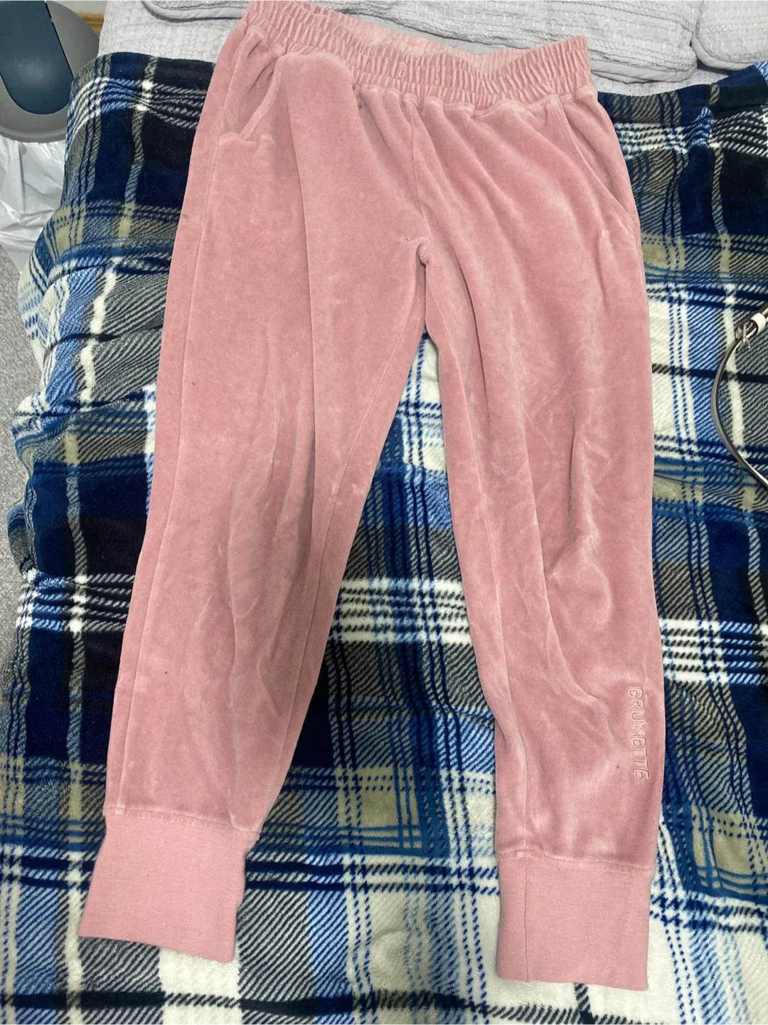 Brunette the Label Pink Velour Pants
