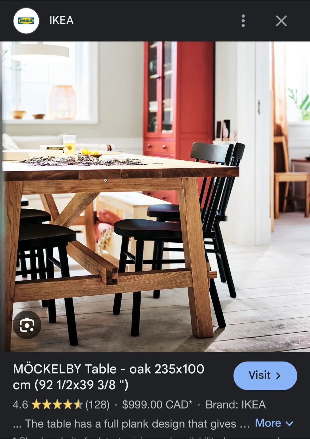 IKEA MÖCKELBY Table - Oak 235x100 cm image indicator(2)