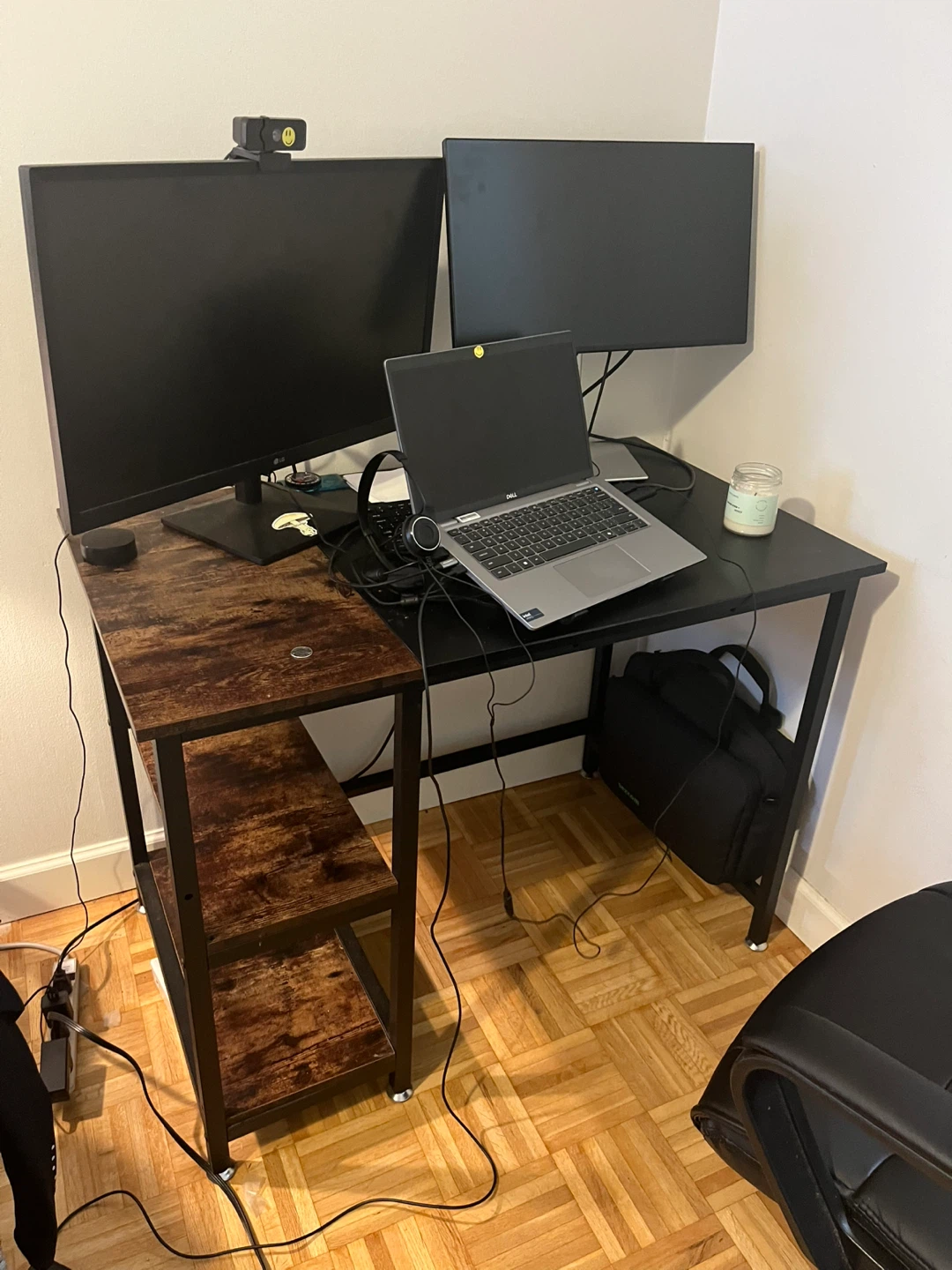 Desk with Shelves & chair