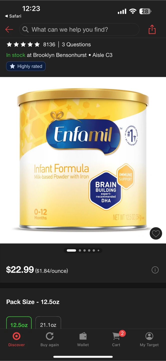 Enfamil Infant Formula - 12.5 oz