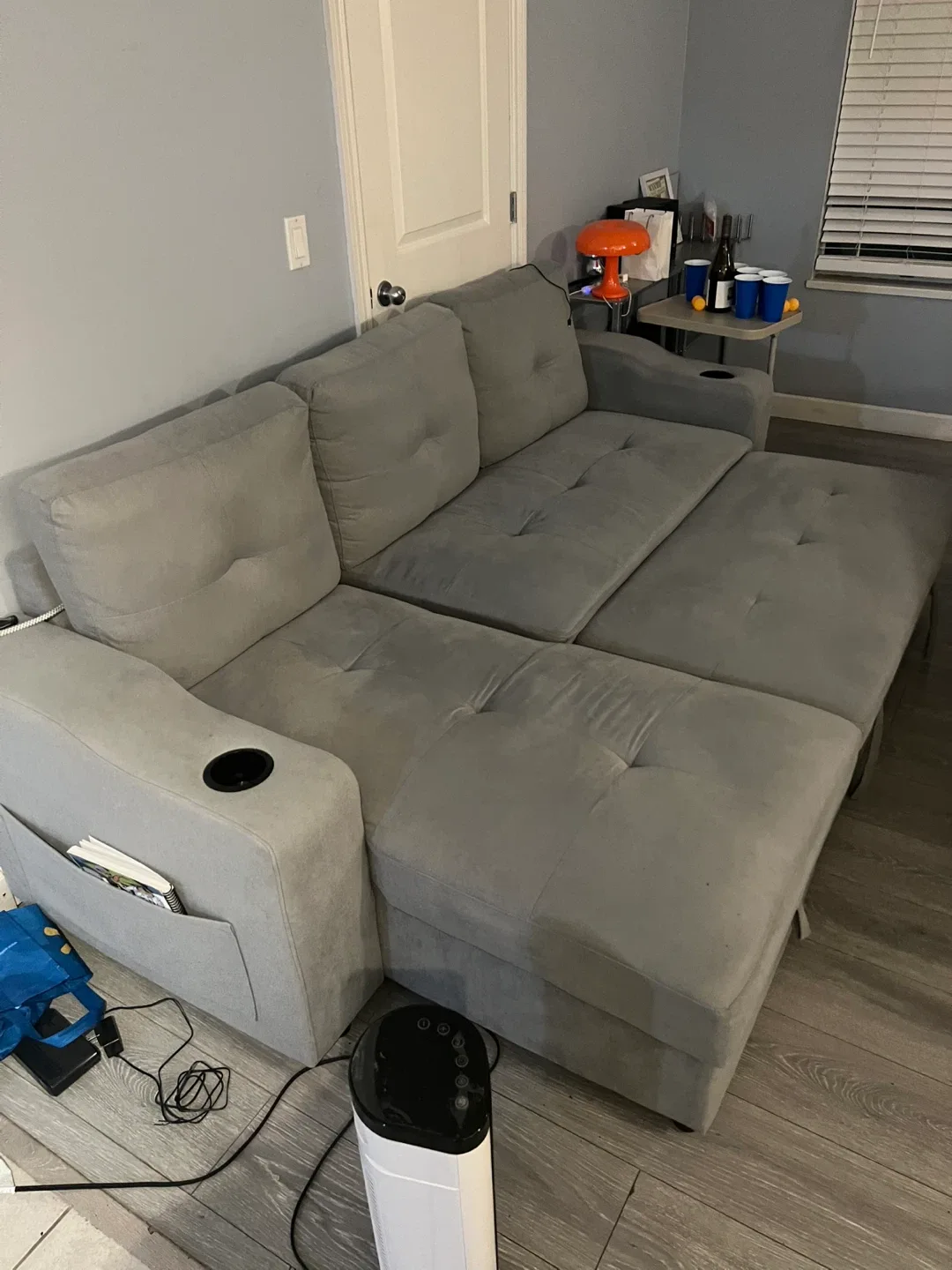 Grey Sectional Sofa with Storage image indicator(3)