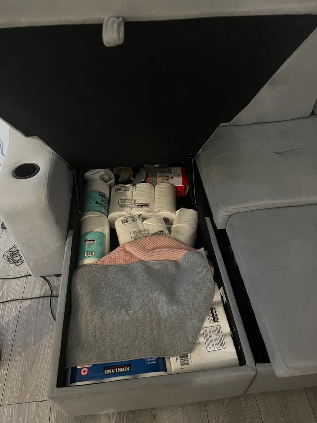 Grey Sectional Sofa with Storage image indicator(2)