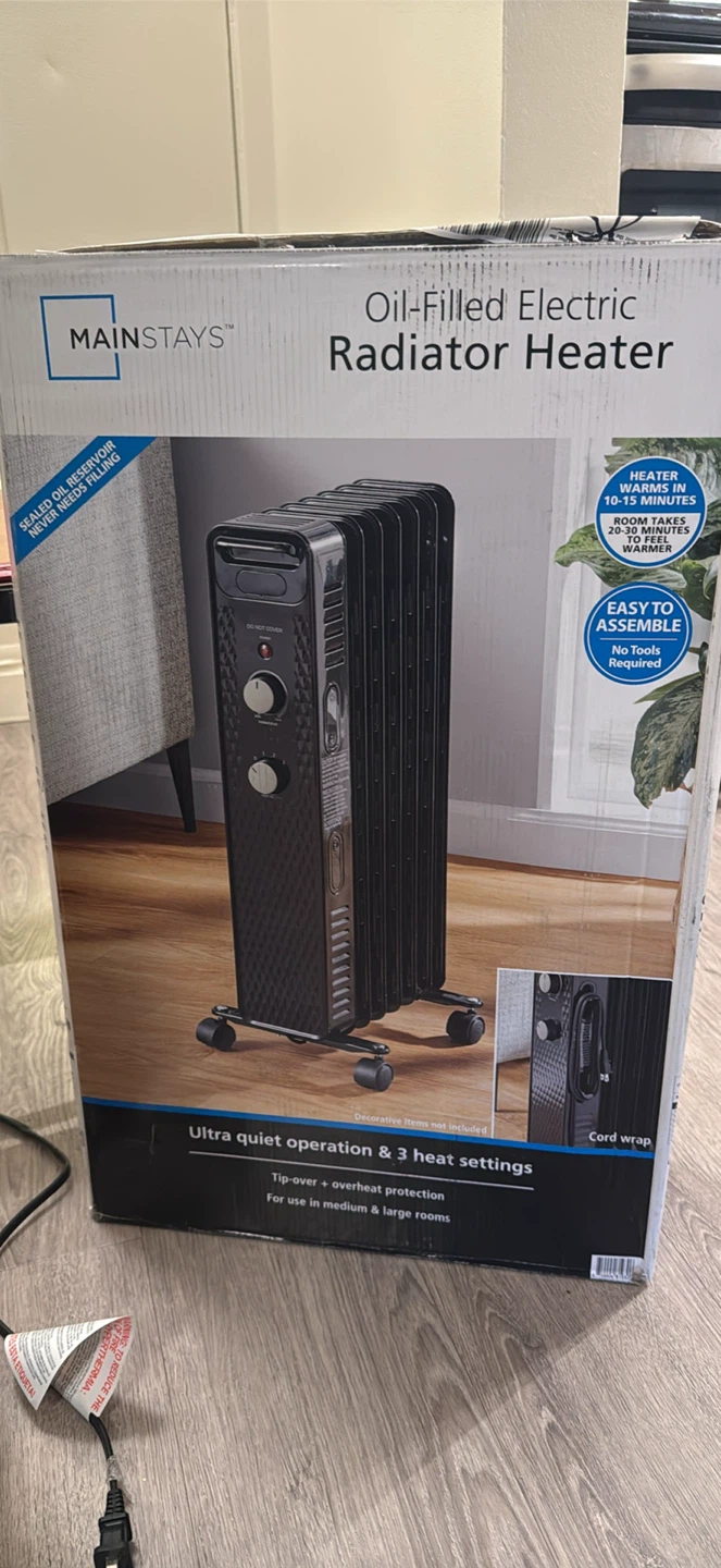 Mainstays Oil-Filled Electric Radiator Heater