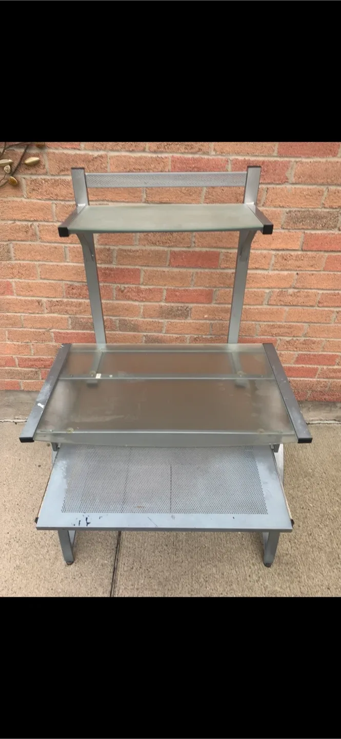 Computer Desk with Sliding Keyboard and Cushion Chair image indicator(4)