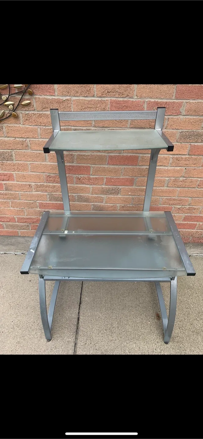 Computer Desk with Sliding Keyboard and Cushion Chair image indicator(3)
