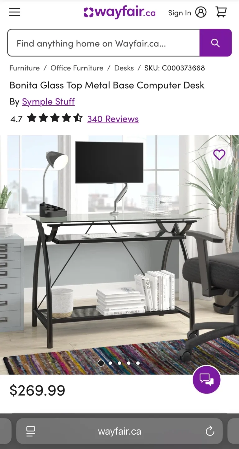 Computer Desk with Sliding Keyboard and Cushion Chair image indicator(8)