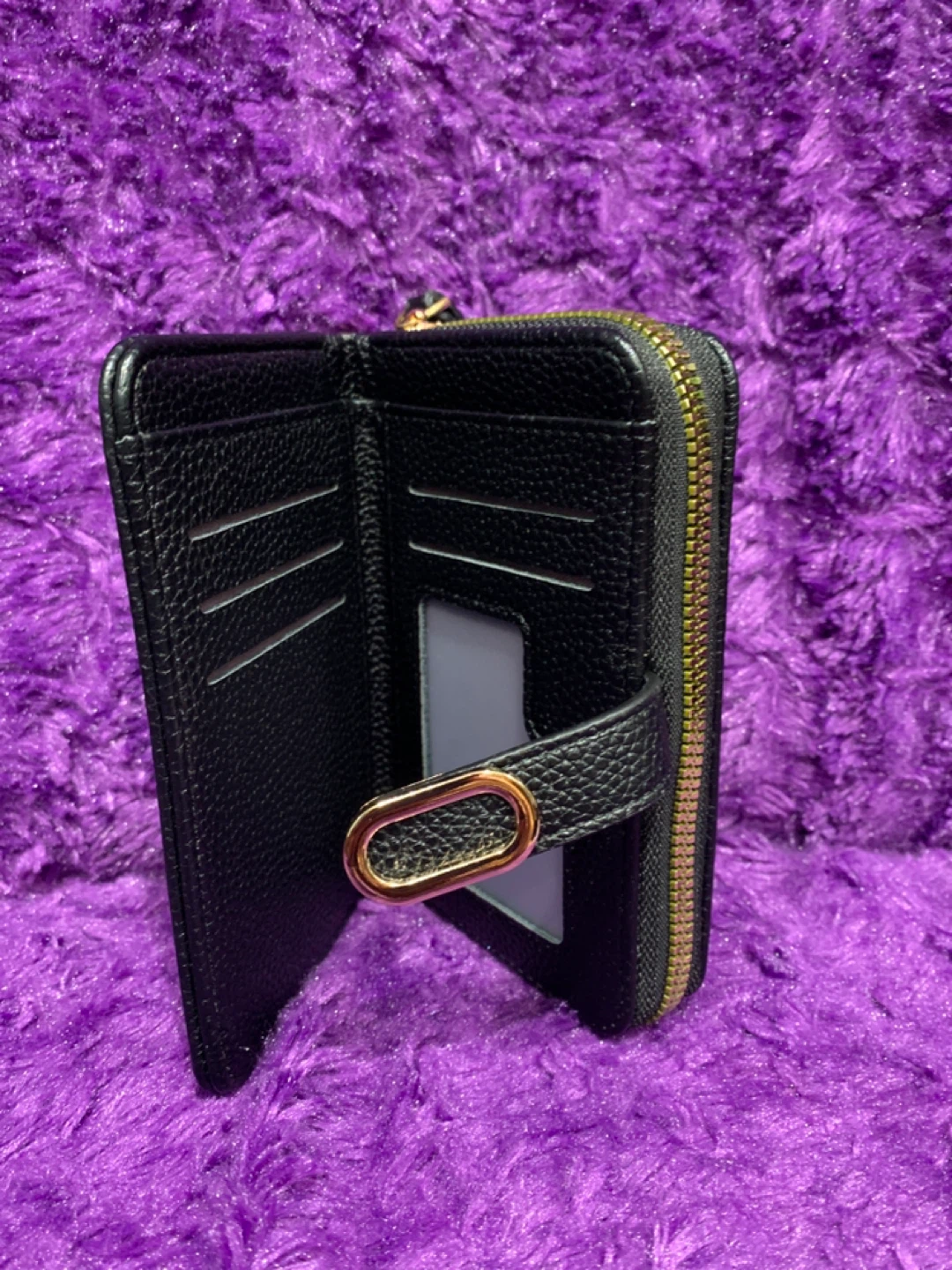 Black Wallet with Gold Hardware - photo 2