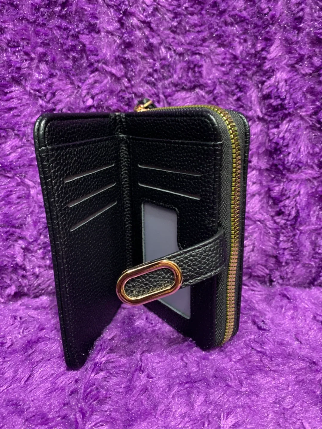 Black Wallet with Gold Hardware image indicator(2)