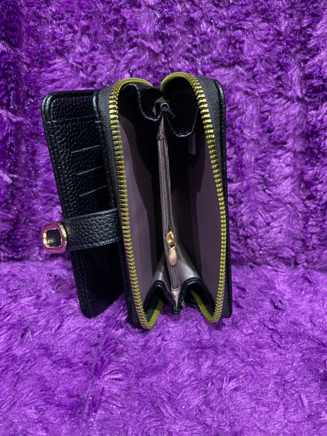 Black Wallet with Gold Hardware - photo 3