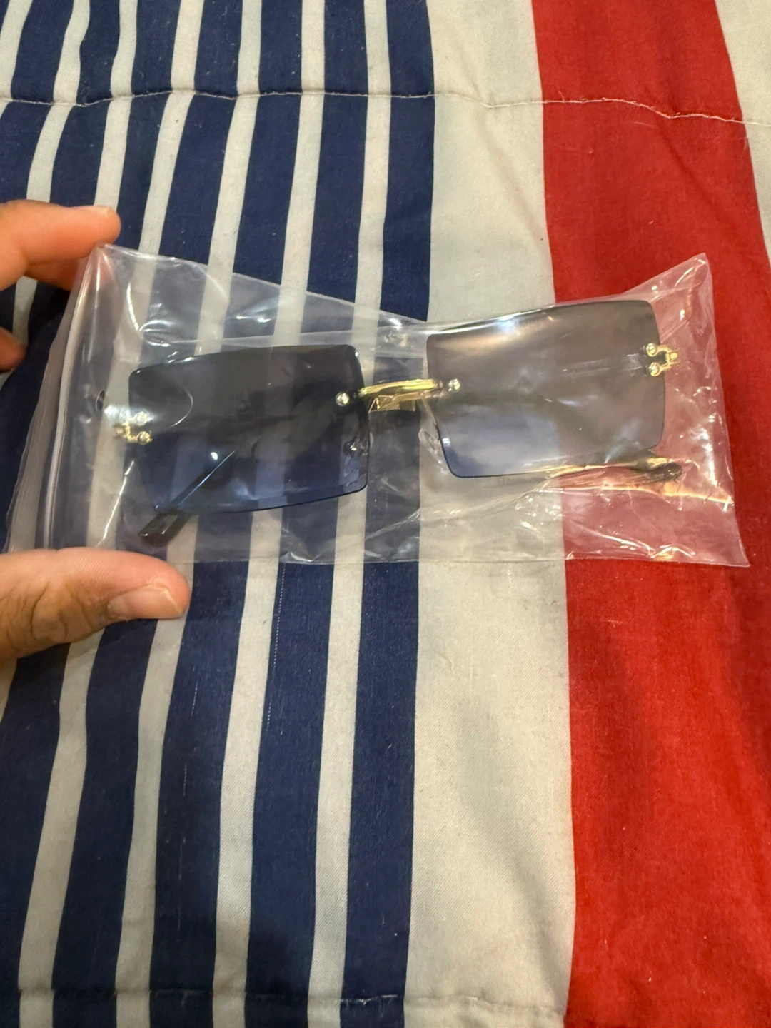Blue Rimless Sunglasses - photo 4