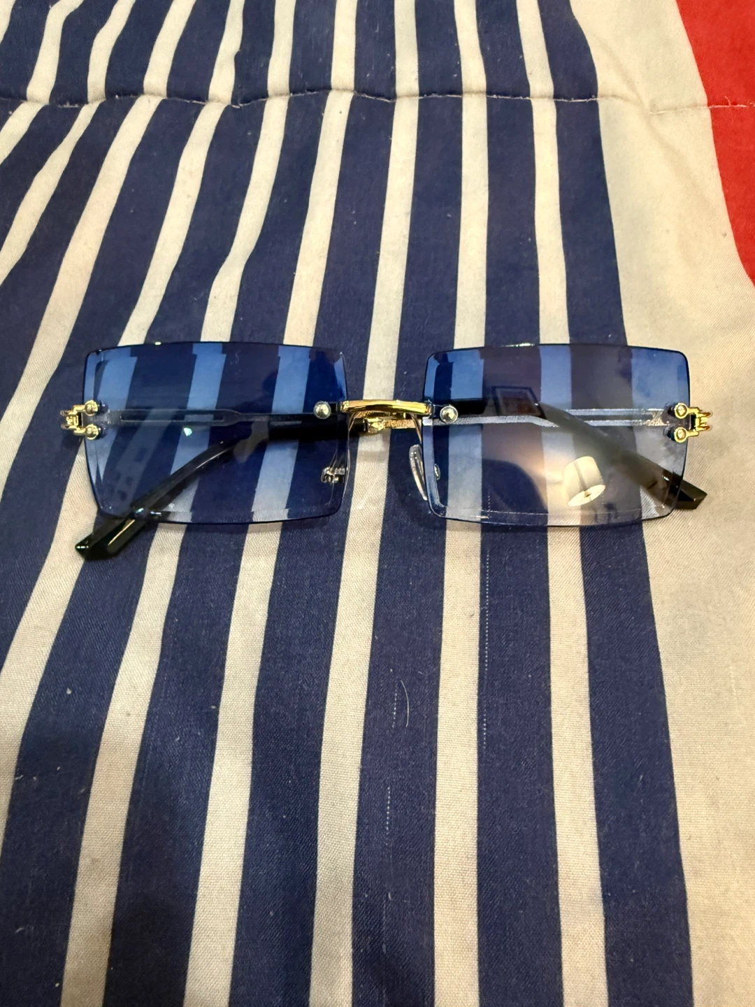 Blue Rimless Sunglasses - photo 2