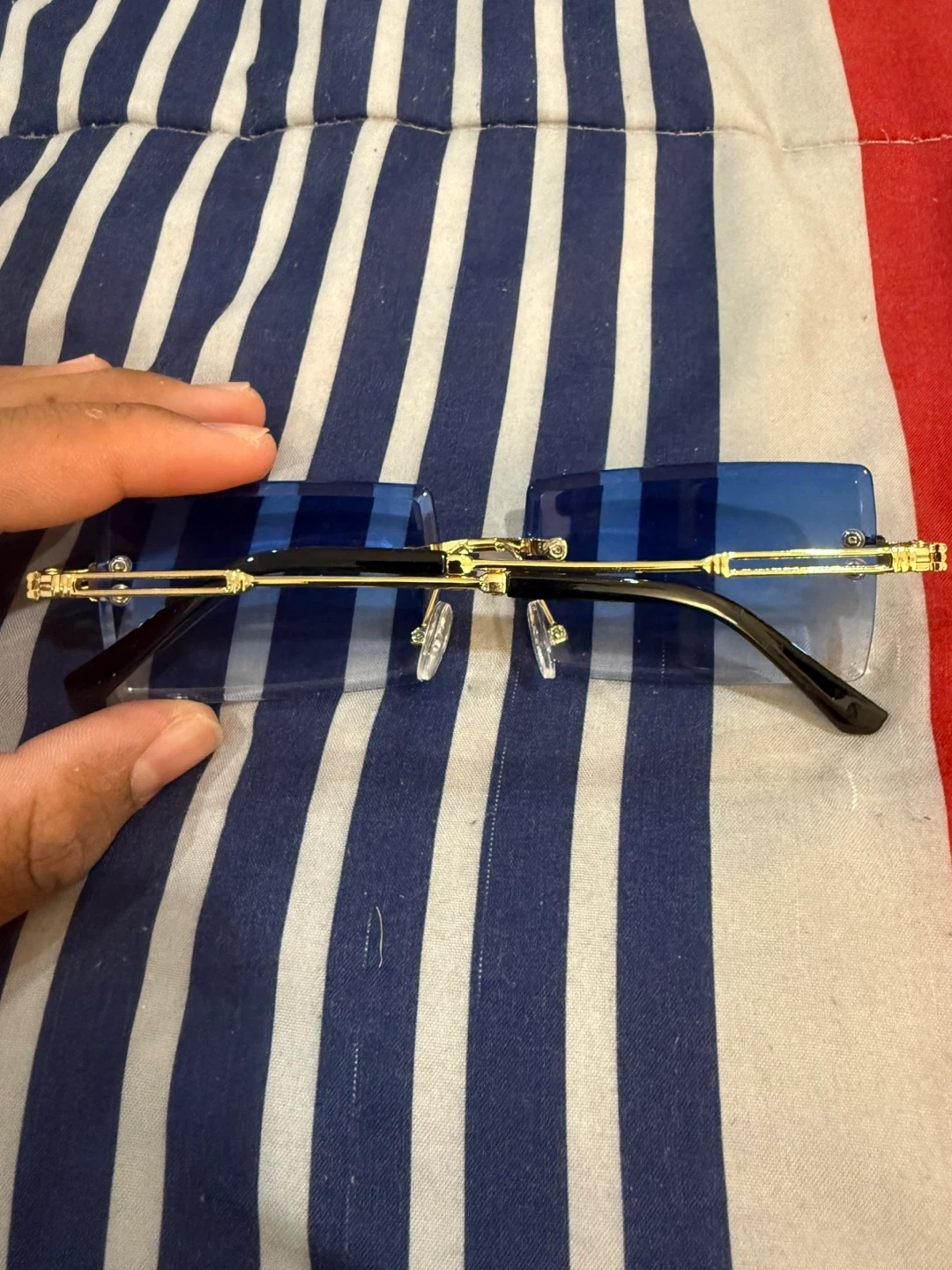Blue Rimless Sunglasses - photo 3