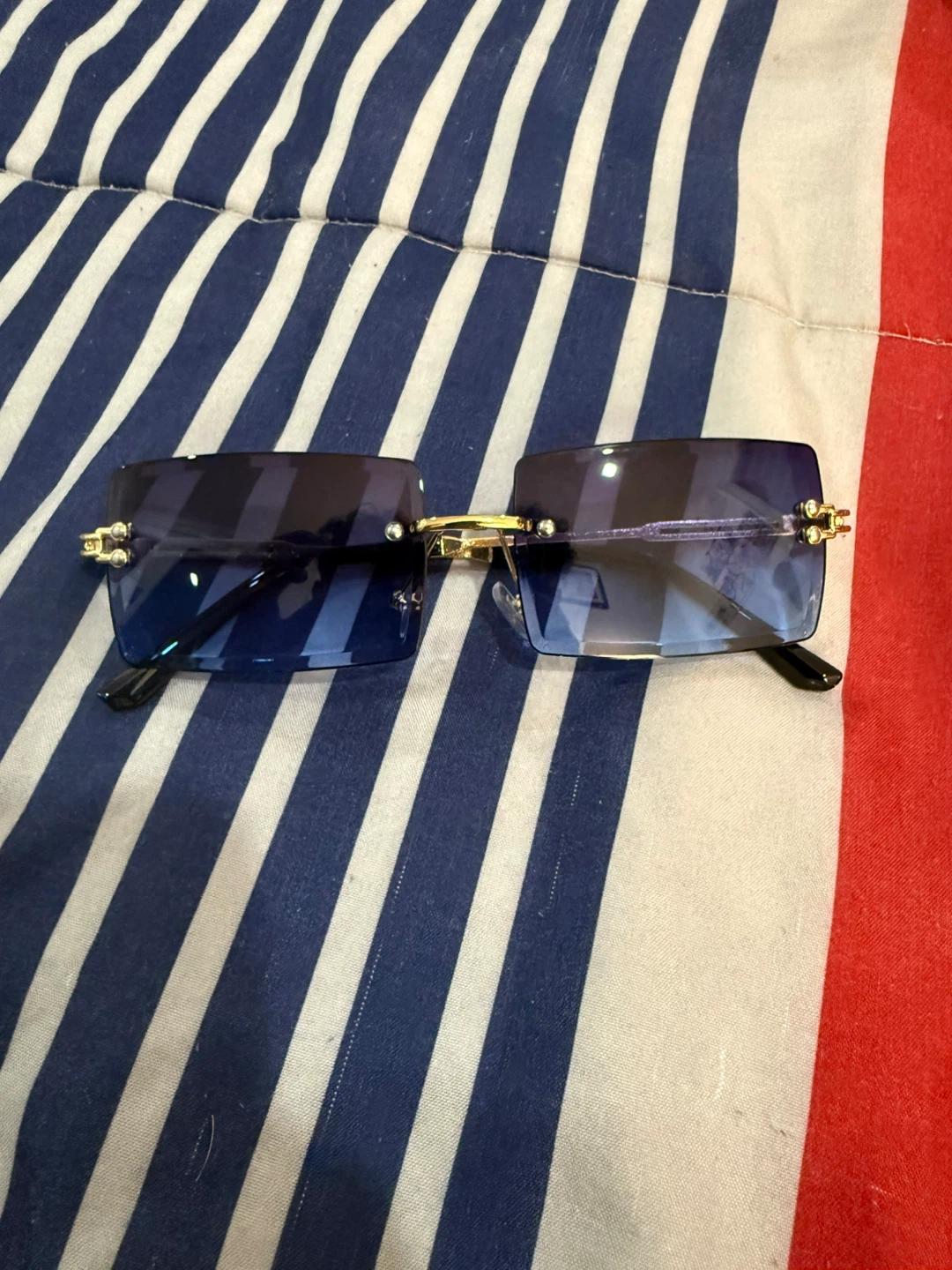 Blue Rimless Sunglasses - photo 5