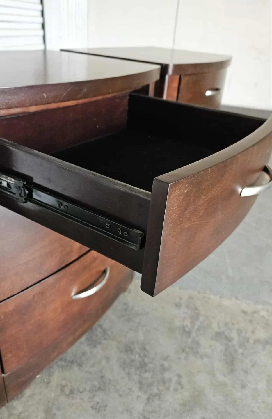 Modern contemporary espresso 3 drawer bedside tables image indicator(4)