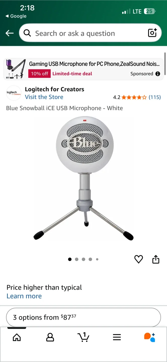 🥕 Blue Snowball USB Microphone - White image indicator(7)