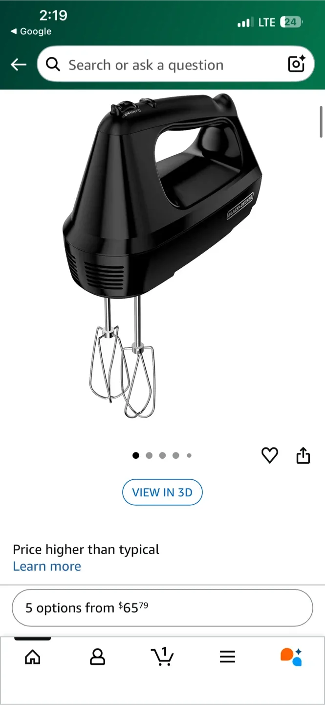 Black+Decker Hand Mixer with Storage Case image indicator(2)