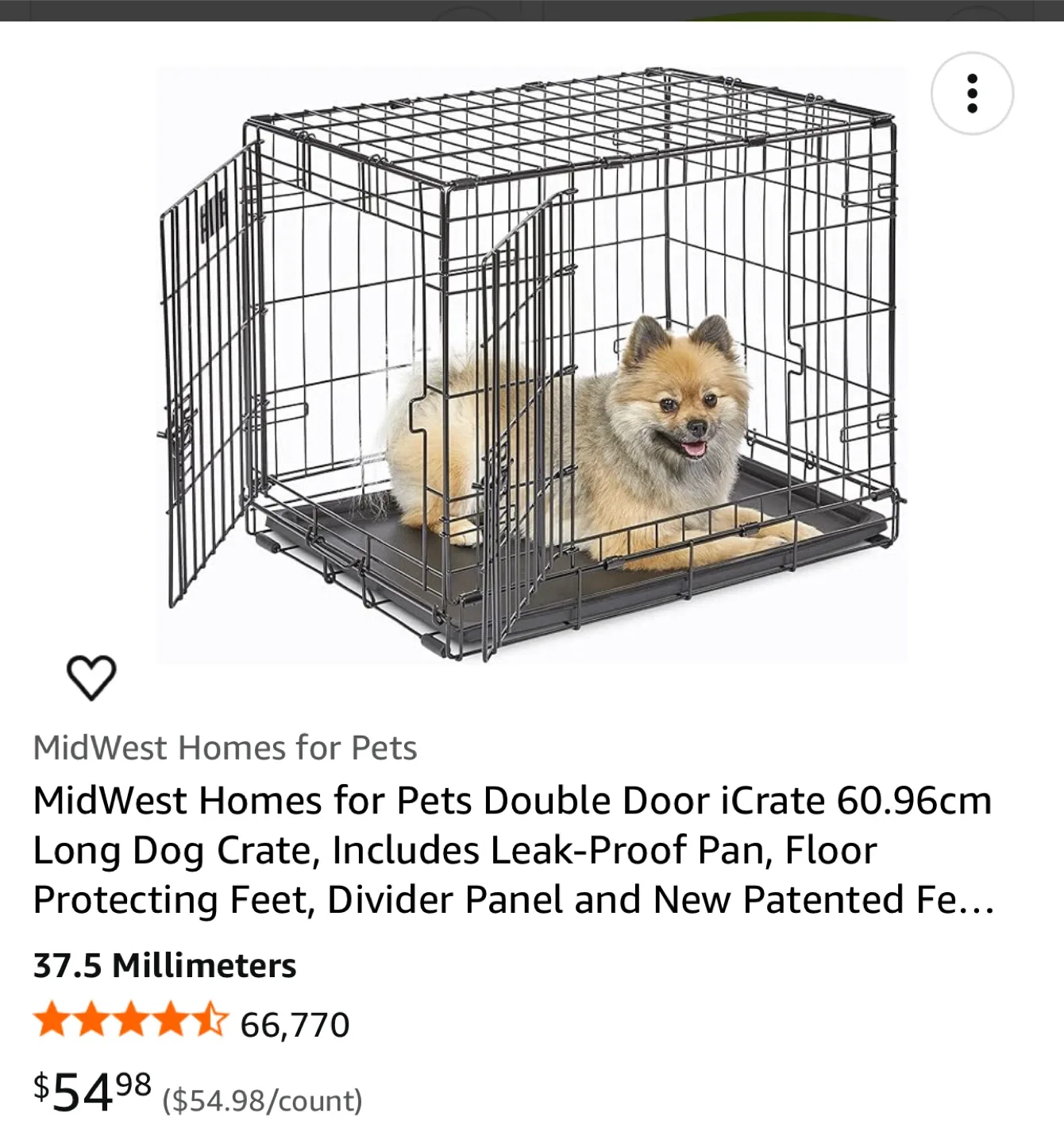 MidWest iCrate Double Door Dog Crate - 60cm image indicator(3)