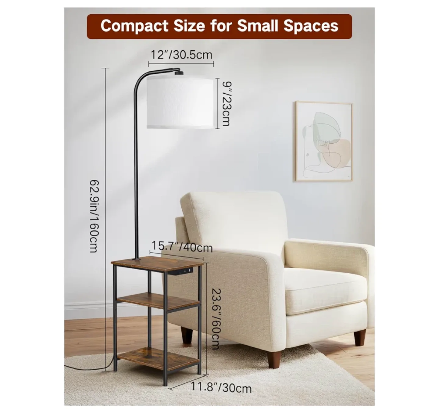 Floor Lamp with Shelves image indicator(5)