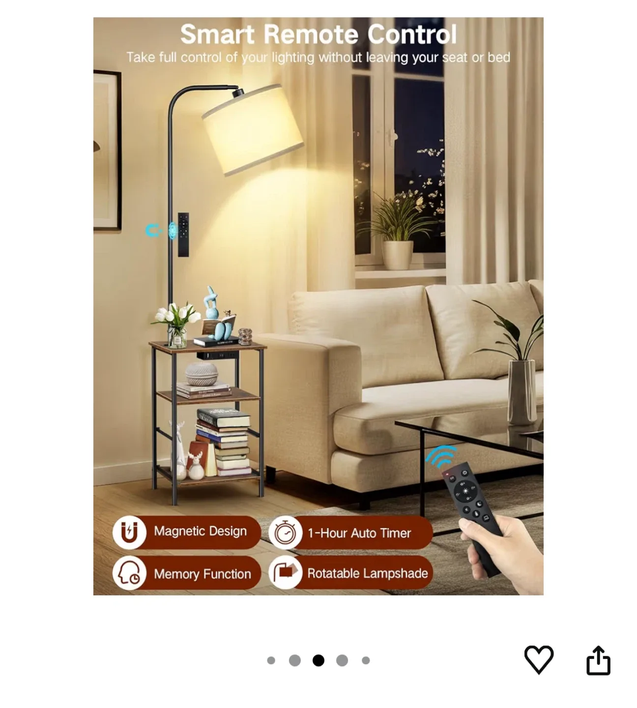 Floor Lamp with Shelves image indicator(7)