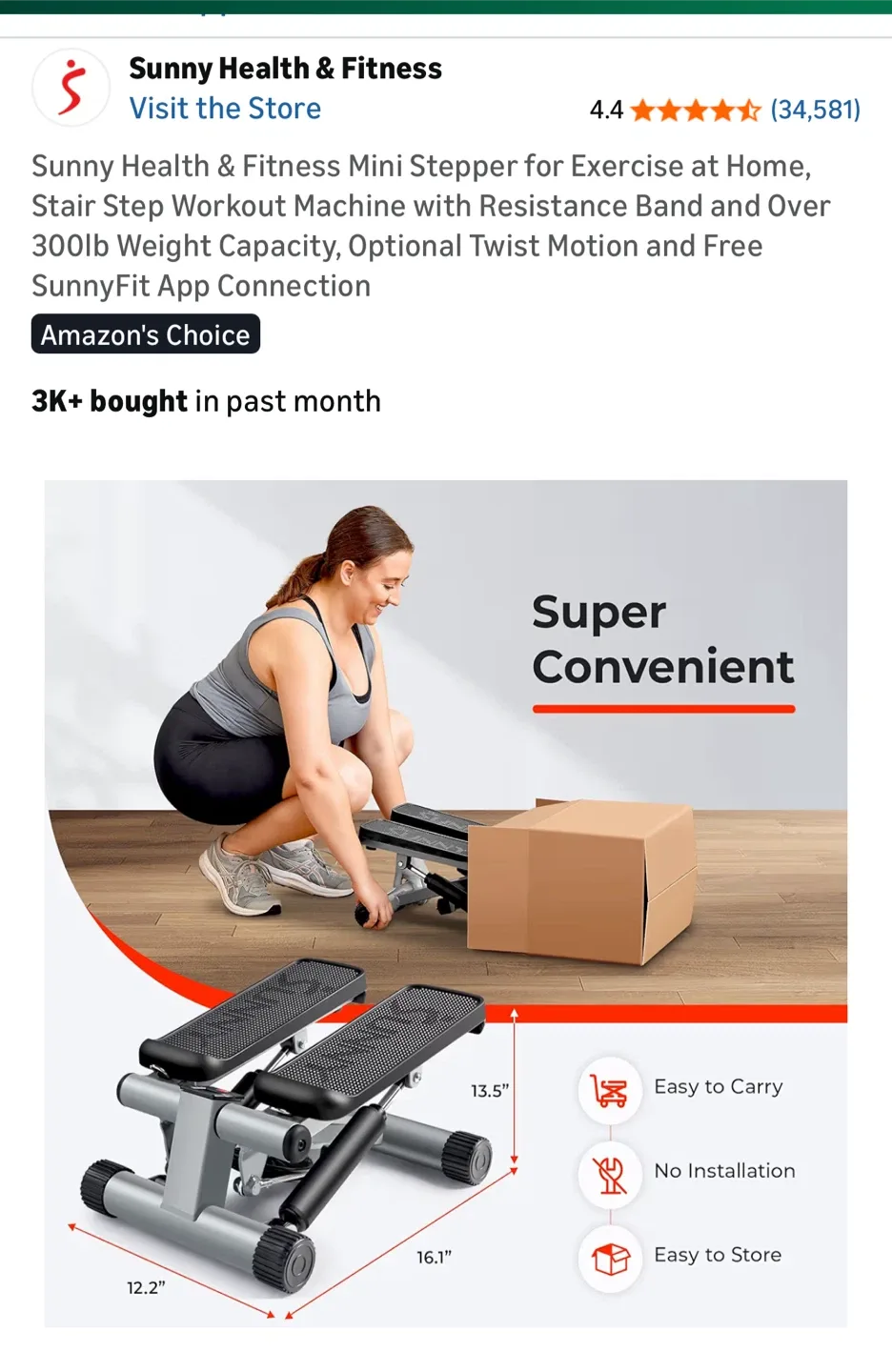 Sunny Health & Fitness Mini Stepper image indicator(2)