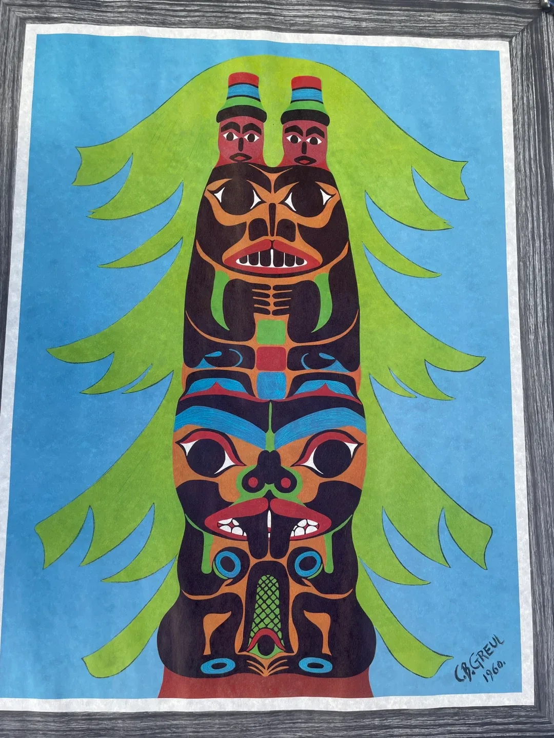 Haida beaver totem print signed cb gruel image indicator(7)