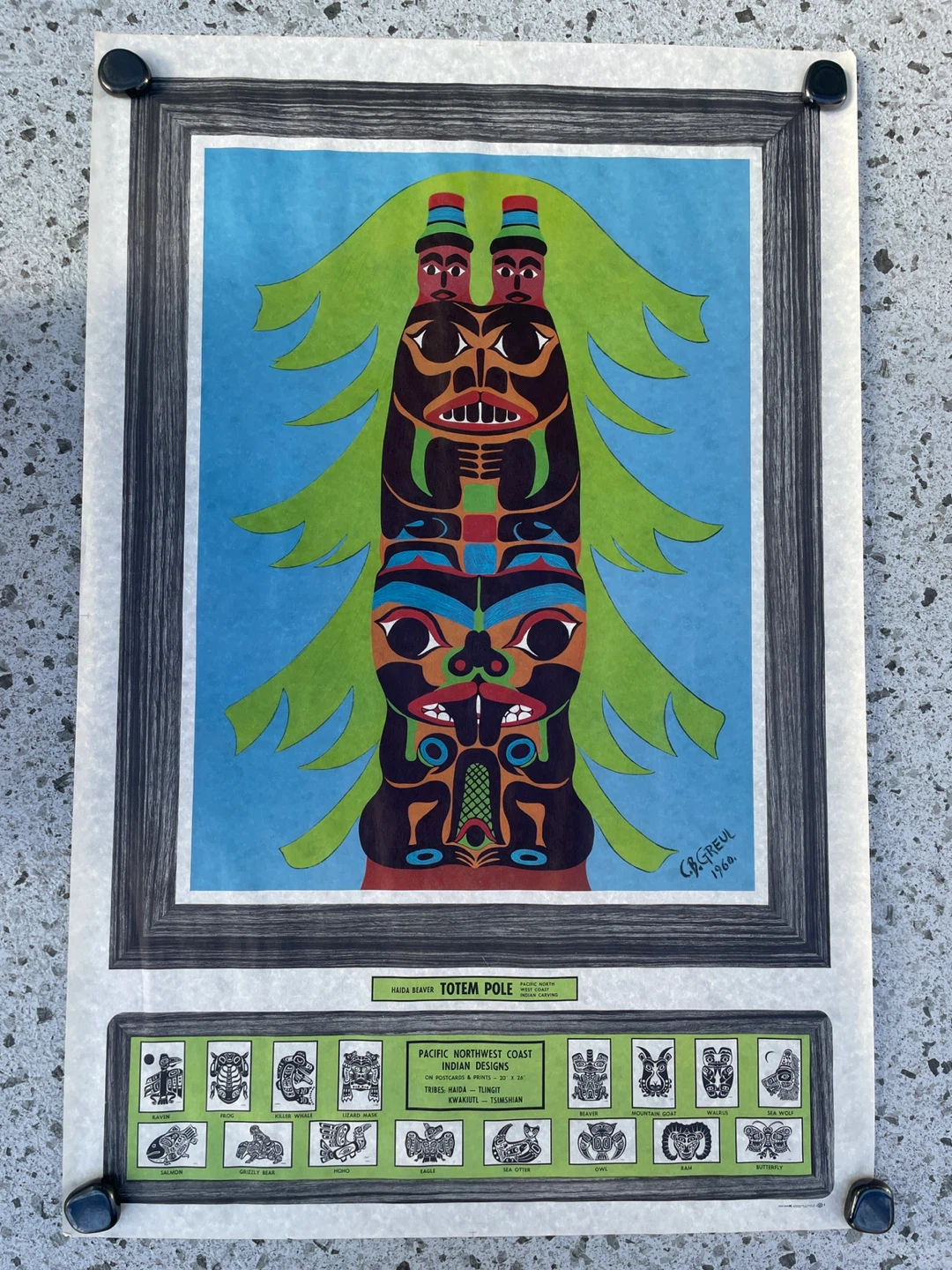 Haida beaver totem print signed cb gruel - photo 2