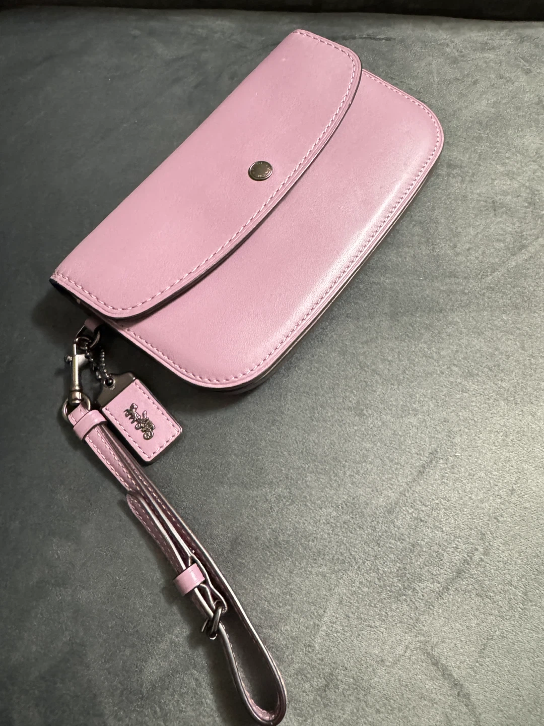 Coach REAL Leather Wristlet - Lavender