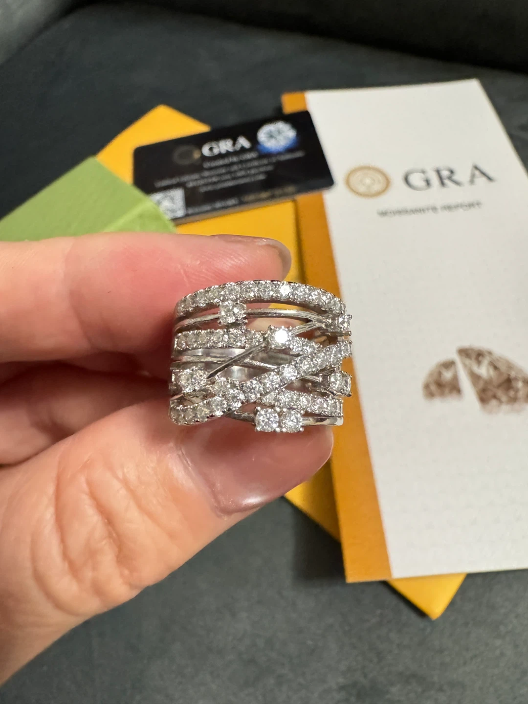 GRA Moissanite Ring, Size：6 - photo 3