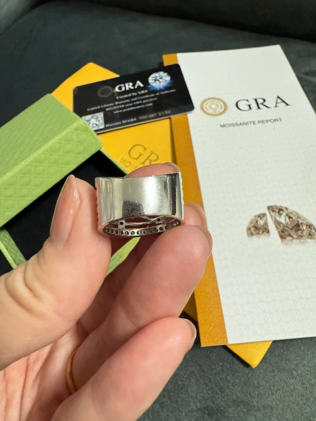 GRA Moissanite Ring, Size：6 image indicator(4)