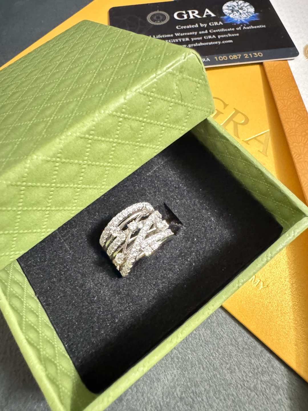 GRA Moissanite Ring, Size：6 - photo 2