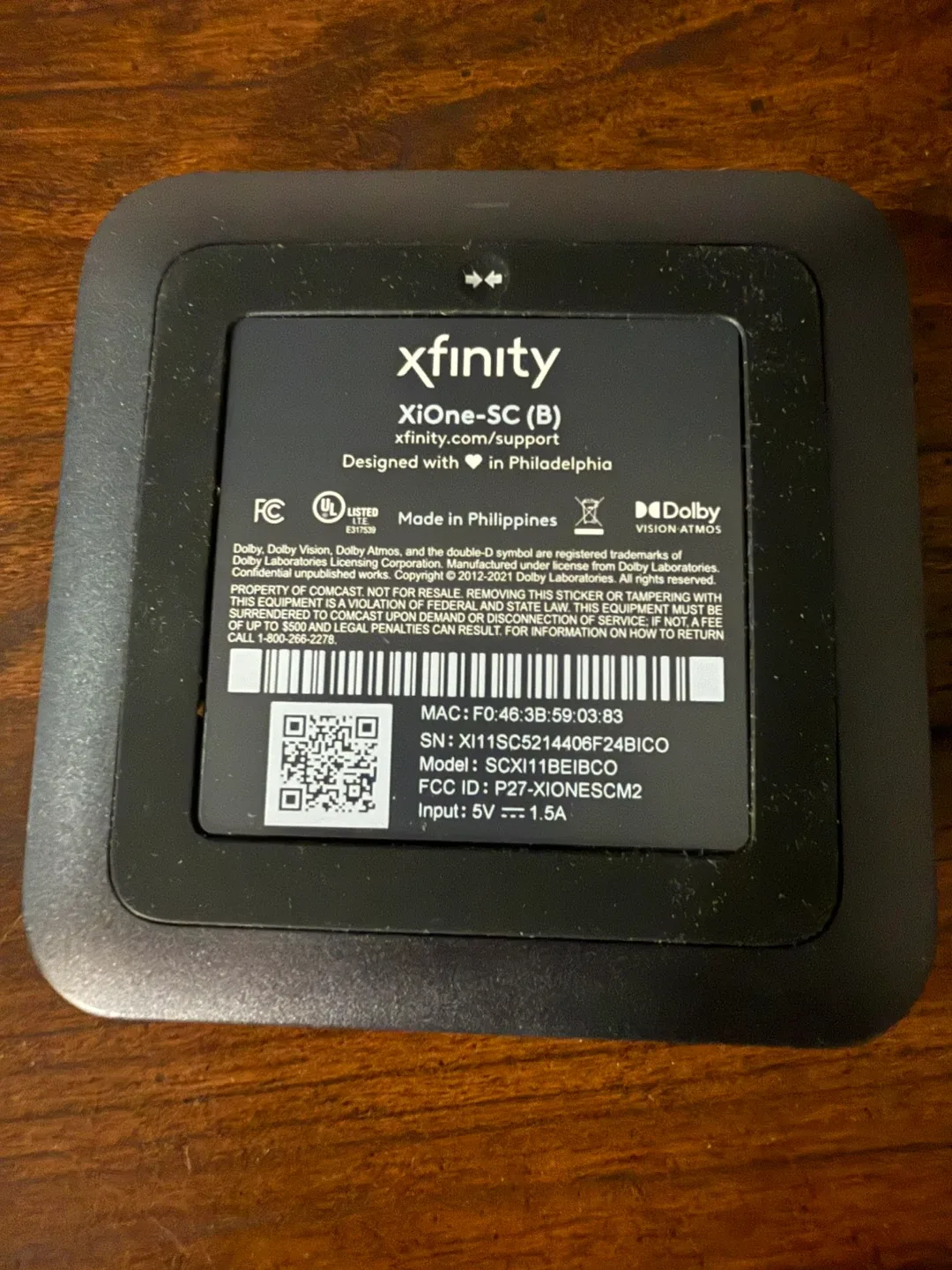 Xfinity XiOne-SC(B) Streaming Device image indicator(4)