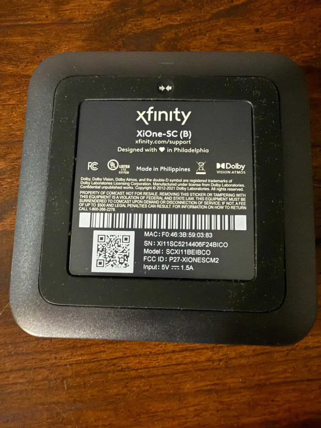 Xfinity XiOne-SC(B) Streaming Device image indicator(3)