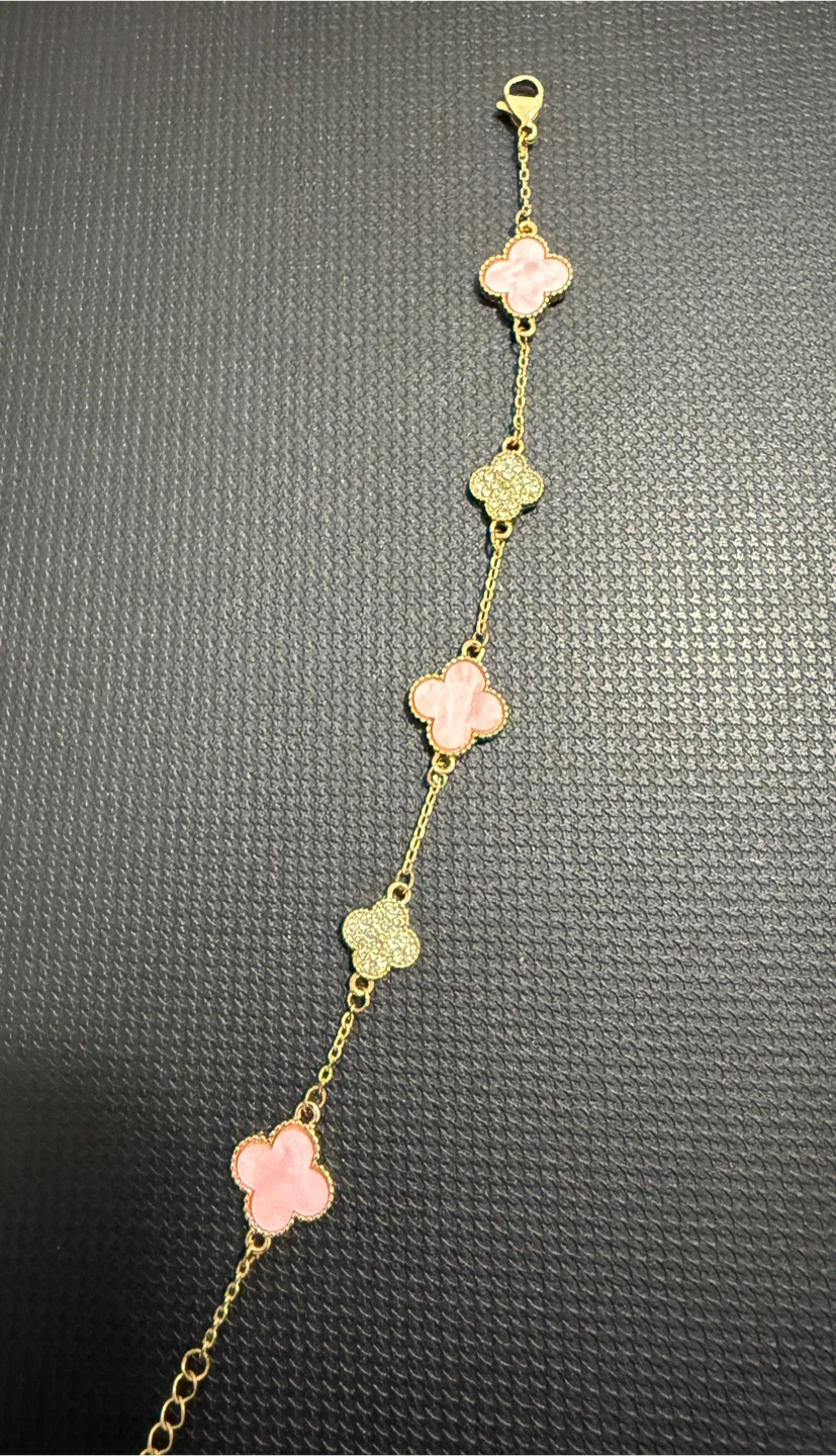 Clover Leaf Pink & Gold Bracelet - photo 3