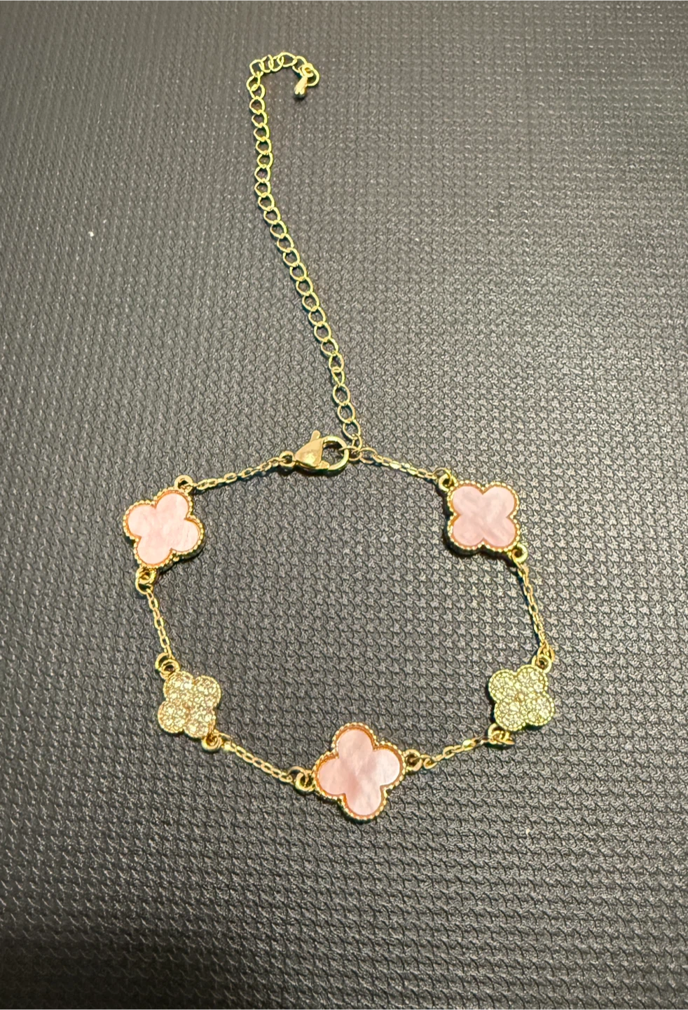 Clover Leaf Pink & Gold Bracelet - photo 2
