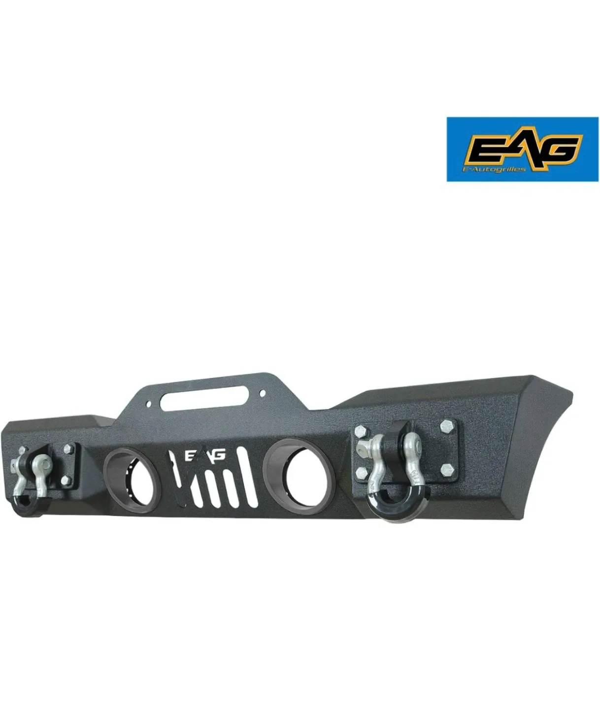 EAG Stubby Front Bumper Black Textured with Winch Plate image indicator(2)