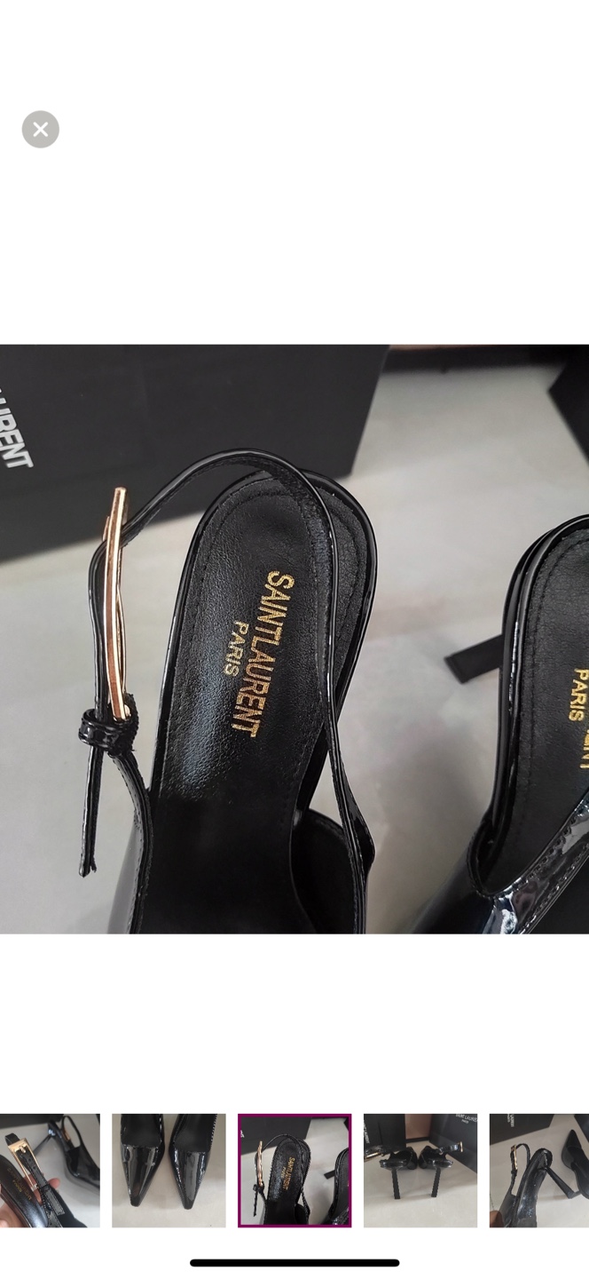 Saint Laurent Black Patent Leather Slingback Heels - photo 5