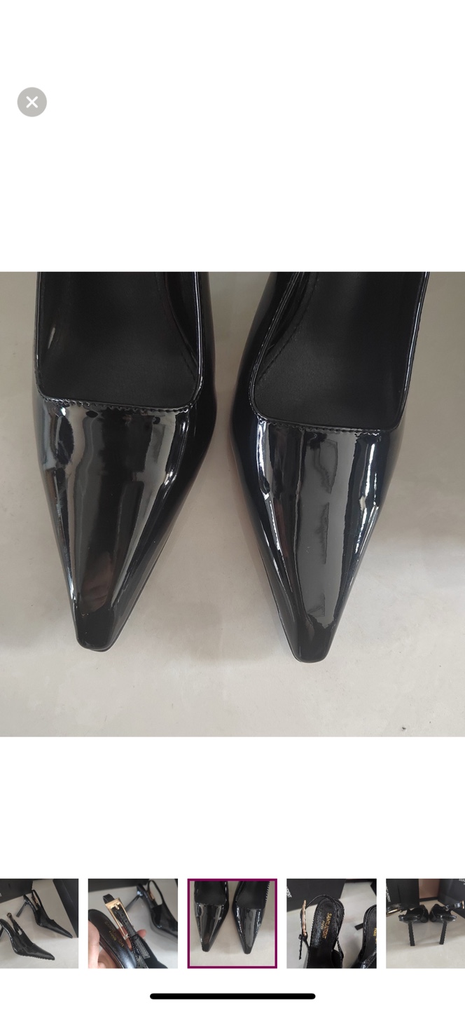 Saint Laurent Black Patent Leather Slingback Heels - photo 2