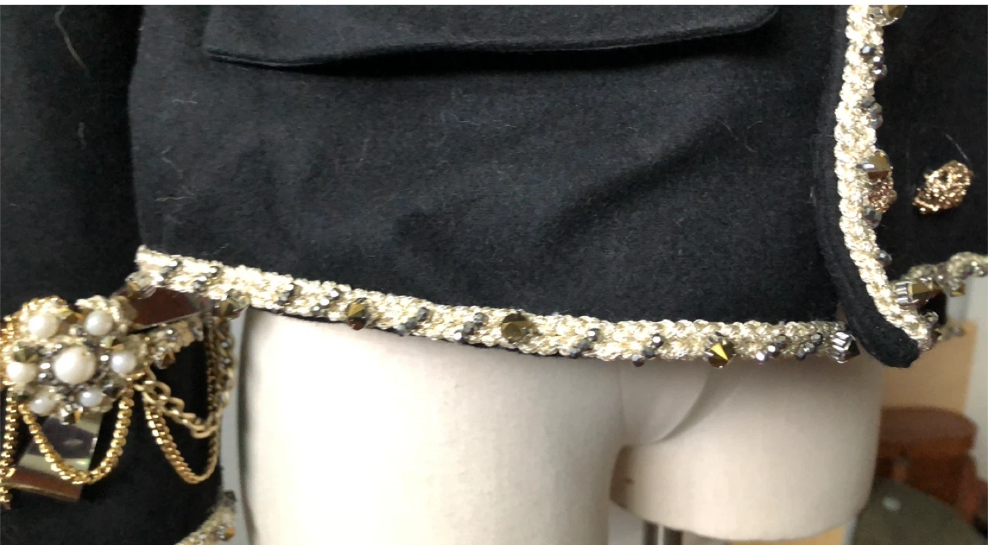 Black Embellished Military Style Jacket - photo 3