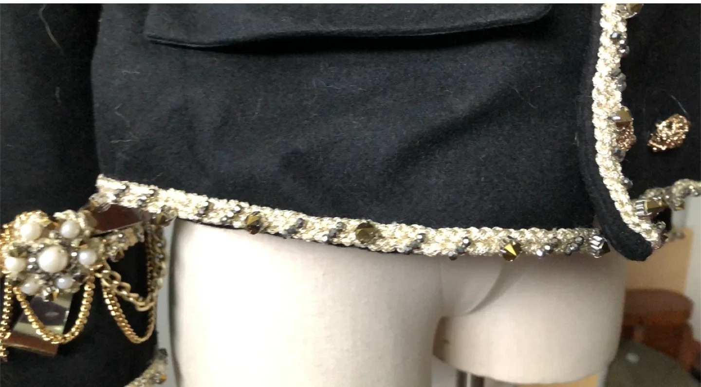 Black Embellished Military Style Jacket image indicator(3)