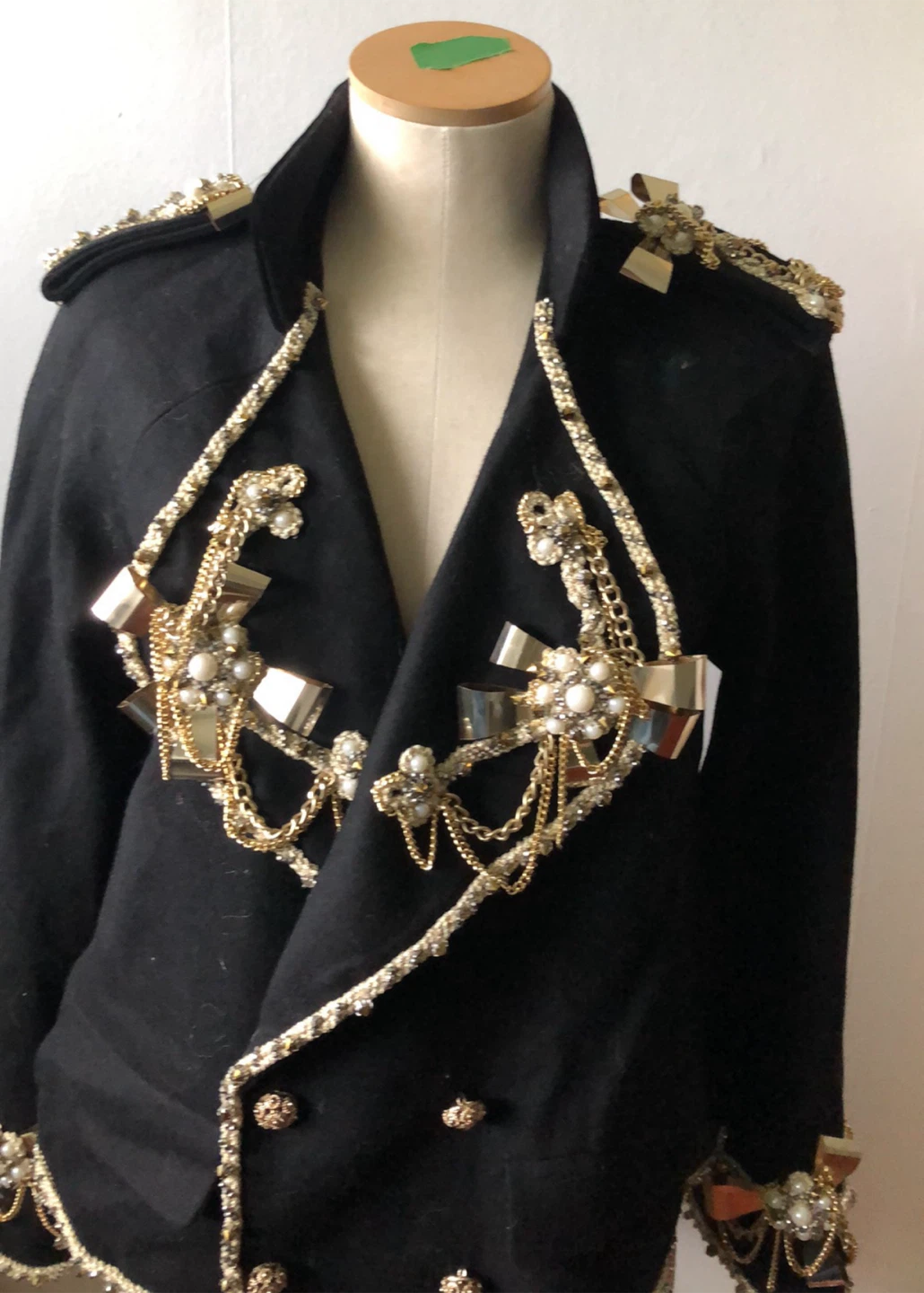 Black Embellished Military Style Jacket