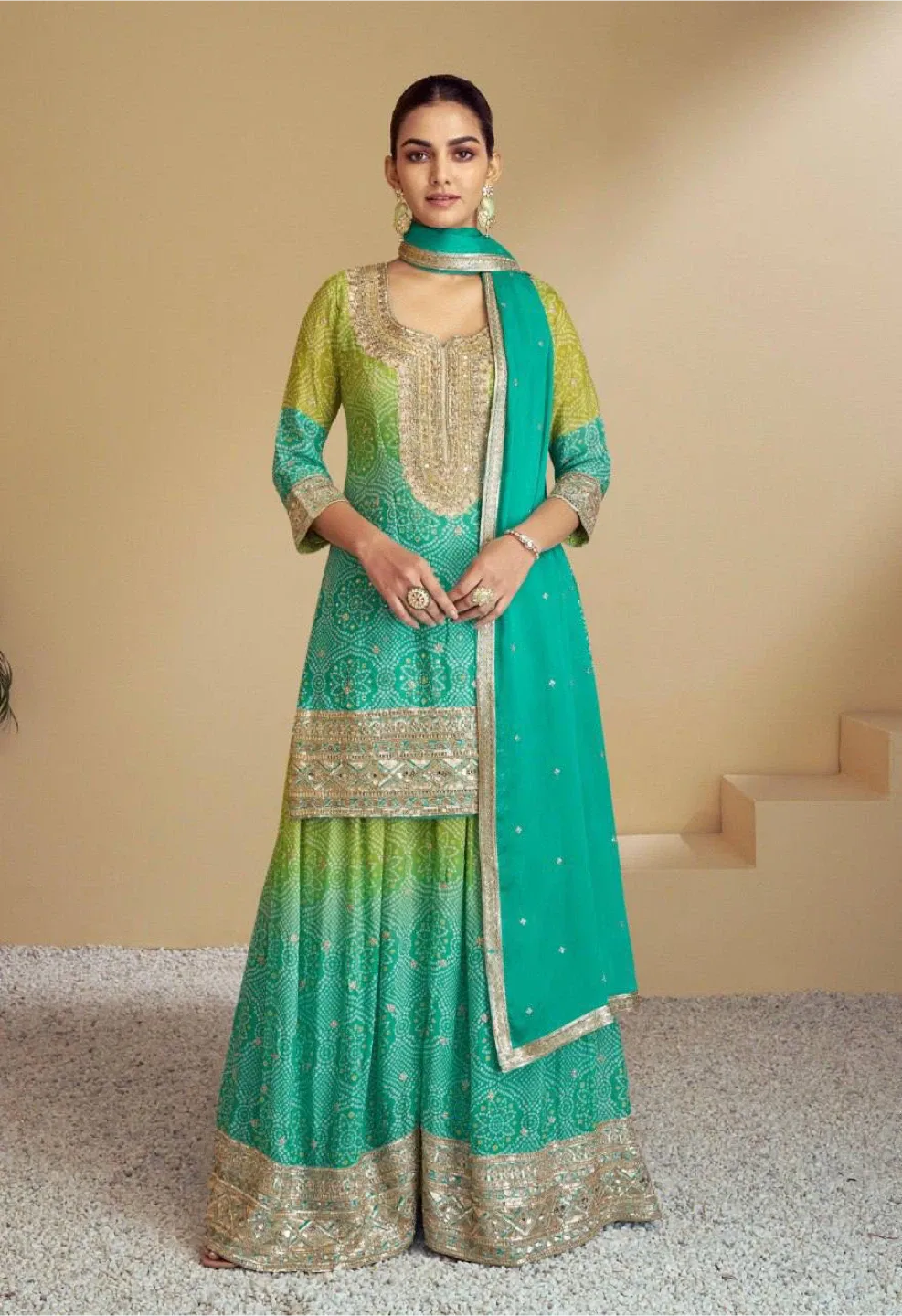 Green Embroidered Salwar Kameez Suit for wedding functions