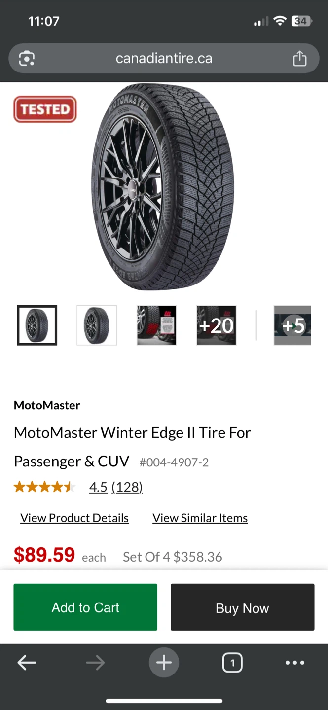Winter Tires - 205/55R16 - Motomaster winter edge 2 - photo 4